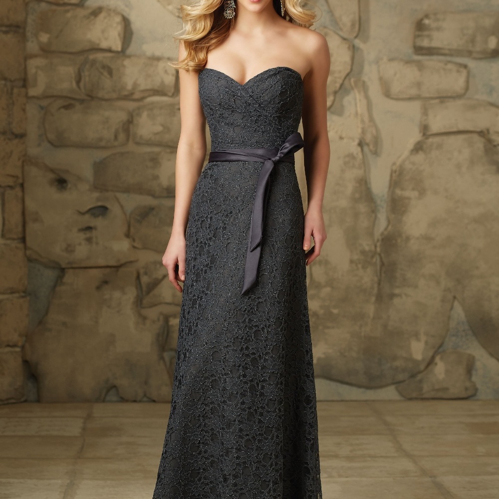Mori Lee strapless lace dress